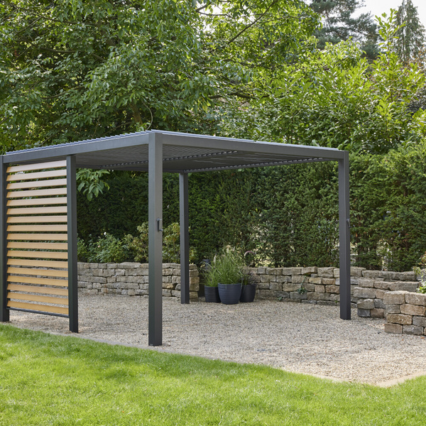 Blende Holzoptik 150cm Blende aus Alu in holzoptik, inkl. MIttelpfosten