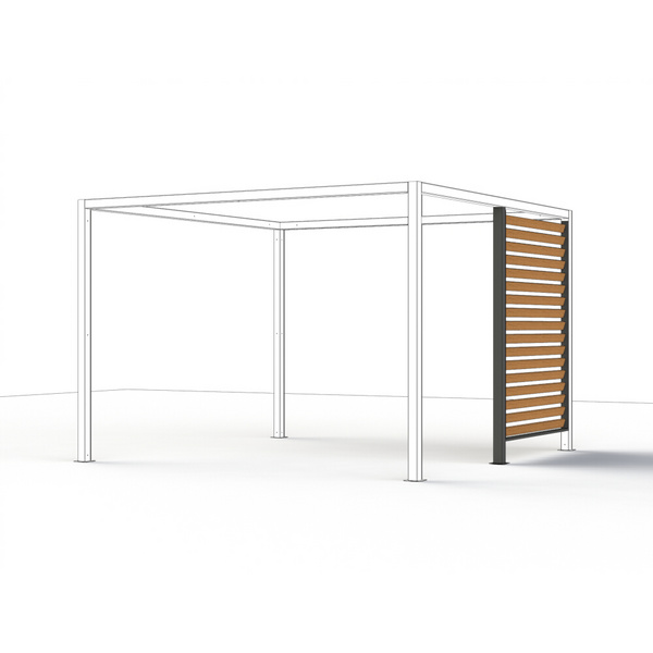 Blende Holzoptik 150cm Blende aus Alu in holzoptik, inkl. MIttelpfosten