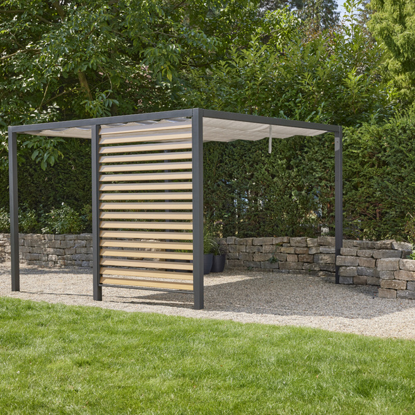 Blende Holzoptik 150cm Blende aus Alu in holzoptik, inkl. MIttelpfosten