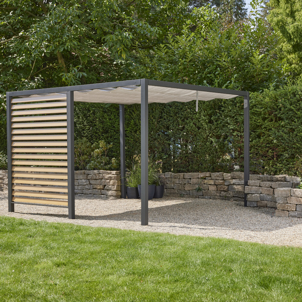 Blende Holzoptik 150cm Blende aus Alu in holzoptik, inkl. MIttelpfosten