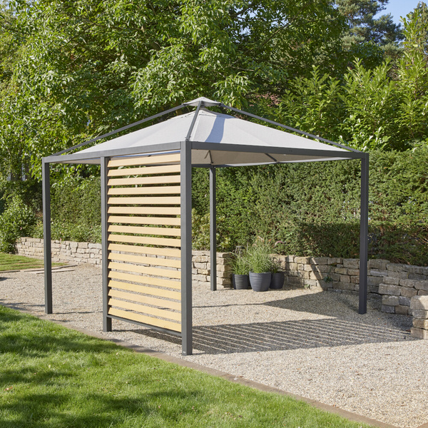 Blende Holzoptik 150cm Blende aus Alu in holzoptik, inkl. MIttelpfosten