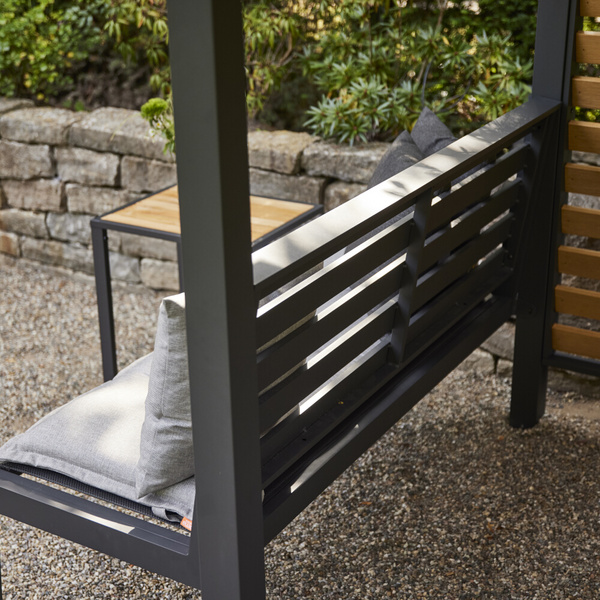 Sitzbank 300cm Rücken aus Alu, Sitzfläche aus Ranotex® in anthrazit