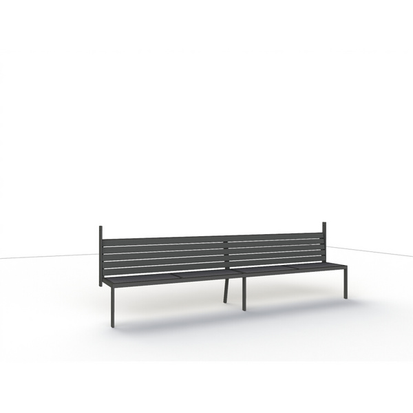 Sitzbank 300cm Rücken aus Alu, Sitzfläche aus Ranotex® in anthrazit