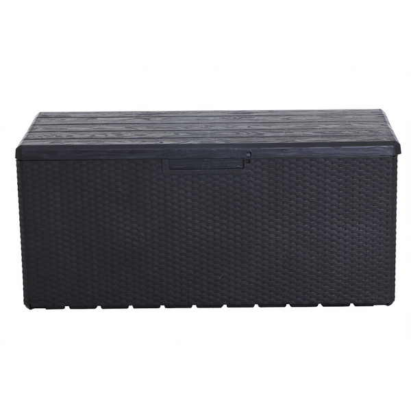Kissenbox Portofino 340 Liter Rattan/Holzoptik, Kunststoff anthrazit