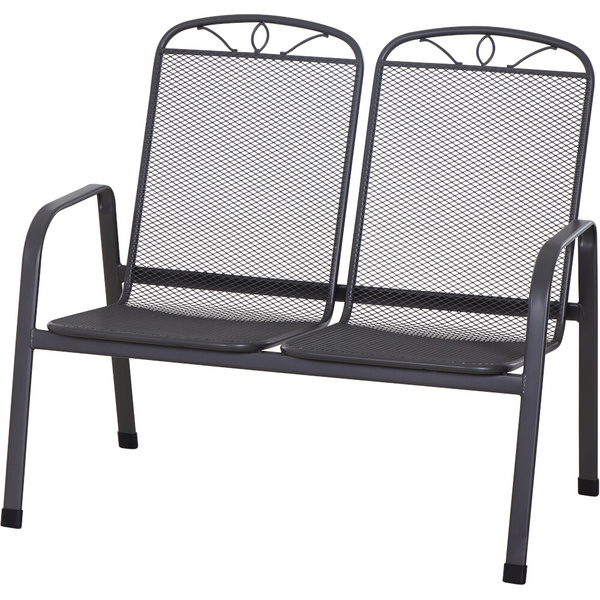 Elda 2er Bank matt-anthrazit Streckmetall matt-anthrazit
