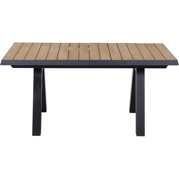 TIRANA Ausziehtisch 160/200cm anthrazit/Teak FSC® Gest. Polypropylen/Glasfaser
