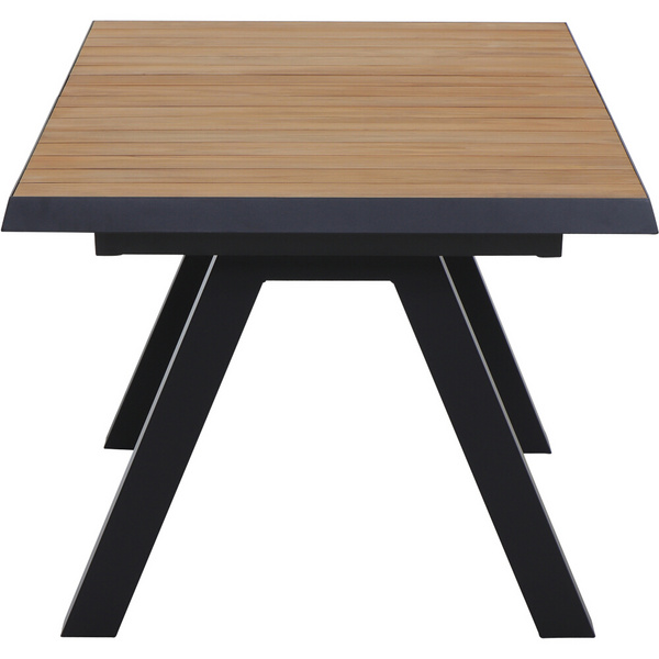 TIRANA Ausziehtisch 160/200cm anthrazit/Teak FSC® Gest. Polypropylen/Glasfaser