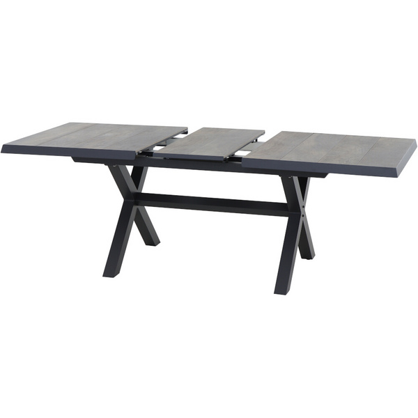 SINCRO Ausziehtisch 160/200x90cm matt anthrazit/washed grey