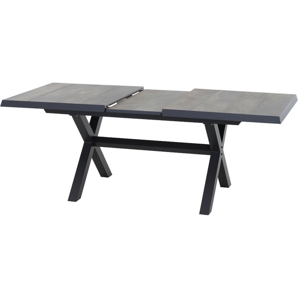 SINCRO Ausziehtisch 160/200x90cm matt anthrazit/washed grey