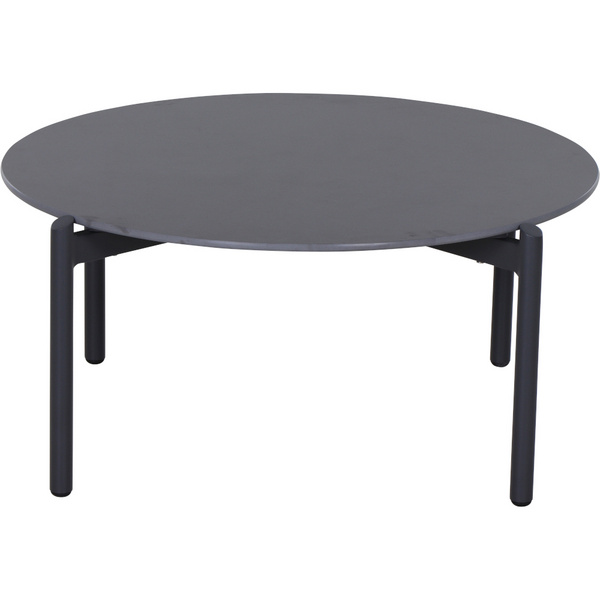 ROMA Loungetisch Ø80cm matt anthrazit Vollpanama, Bez. 90% Acryl und 10% Leinen