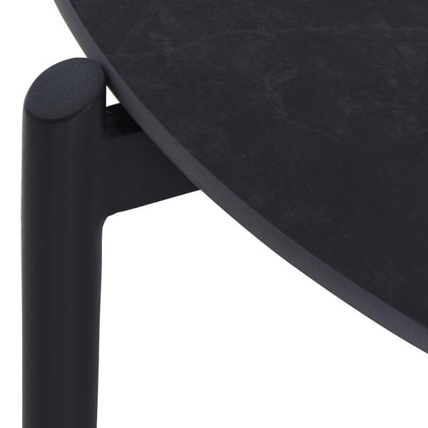 ROMA Loungetisch Ø80cm matt anthrazit Vollpanama, Bez. 90% Acryl und 10% Leinen