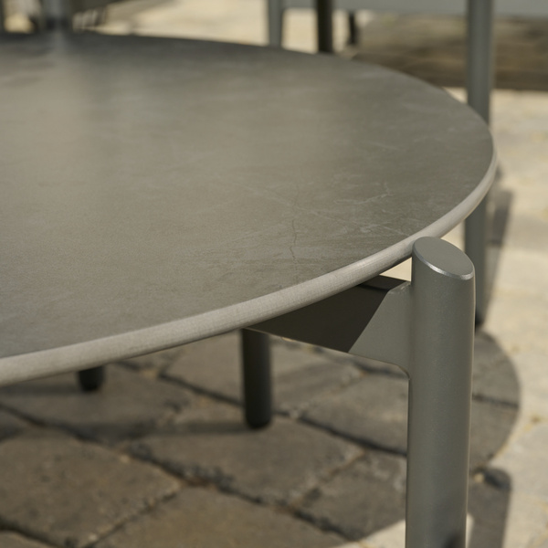 ROMA Loungetisch Ø80cm matt anthrazit Vollpanama, Bez. 90% Acryl und 10% Leinen