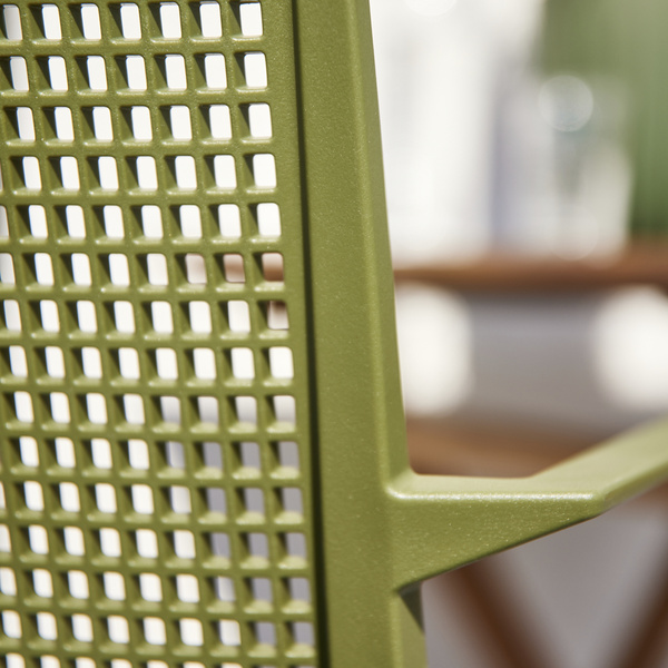 SQUARE Stapelsessel olive Bouclé-Gewebe, Bez. 100% Polyester