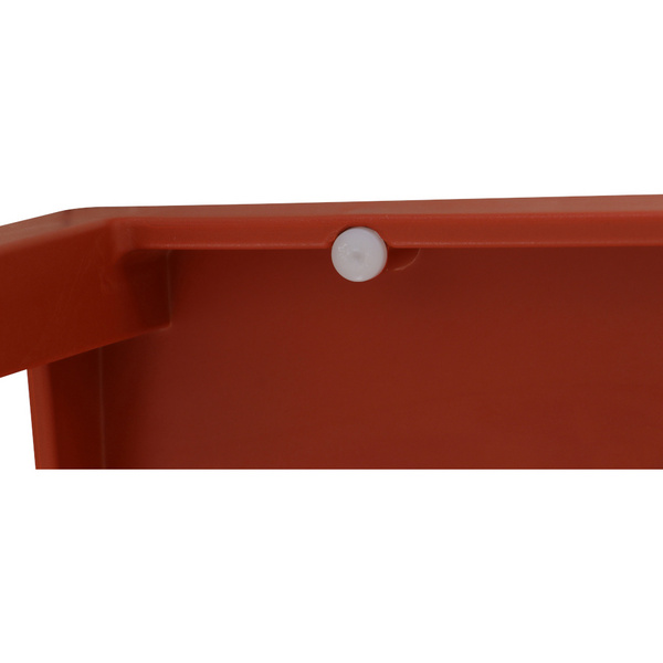 LANE Stapelsessel brick AluGest., Ranotex® Bez., Armlehnen aus Teak