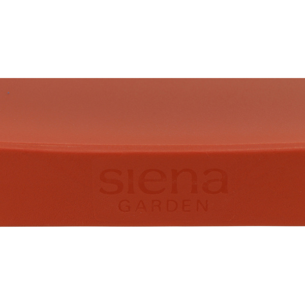 LANE Stapelsessel brick AluGest., Ranotex® Bez., Armlehnen aus Teak
