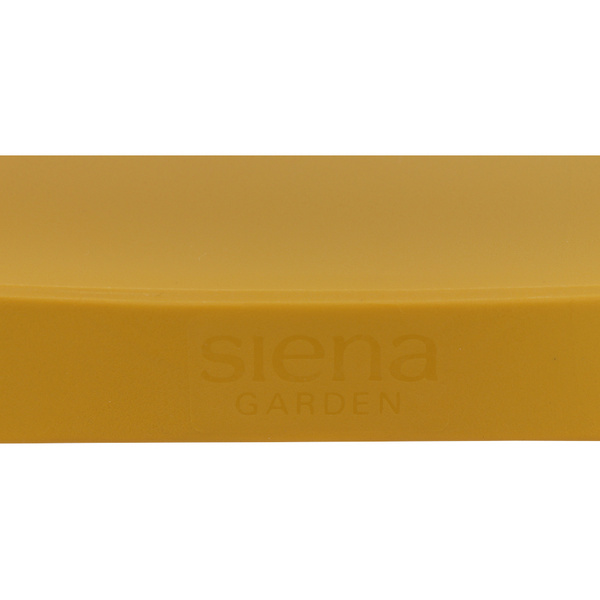 LANE Stapelsessel mustard AluGest., Rope Geflecht, Armlehnen aus Teak