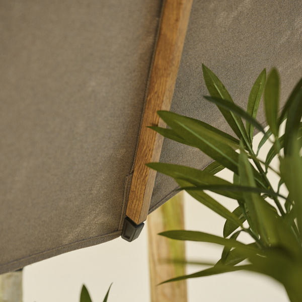 PINO Mittelstockschirm Ø300cm taupe-mel. AluGest., Rope, mit Kissen