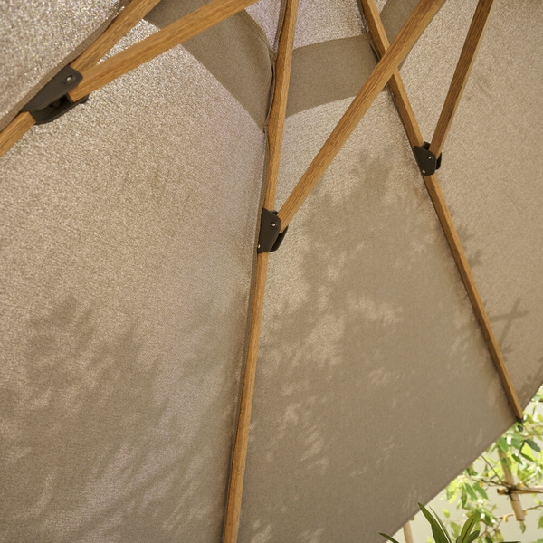 PINO Mittelstockschirm Ø300cm taupe-mel. AluGest., Rope, mit Kissen