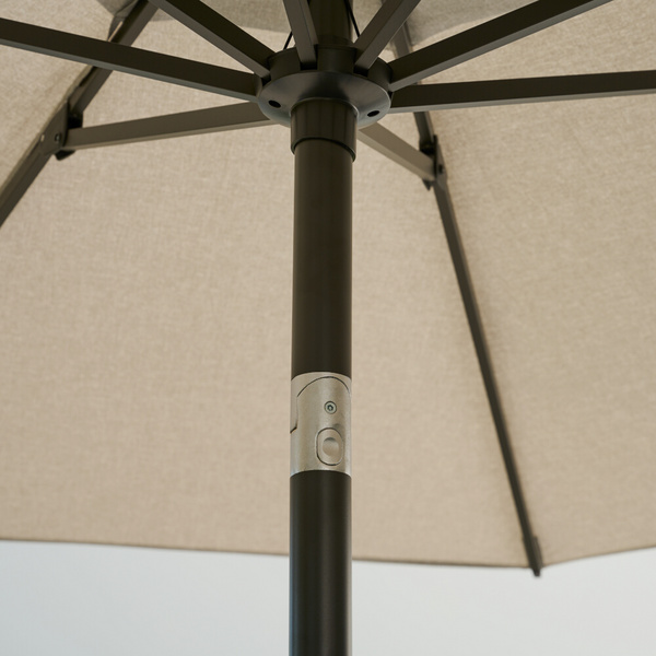 PINO Mittelstockschirm Ø300cm grau-mel. AluGest., Tischpl. aus gesinterter Stein in beige