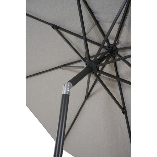 PINO Mittelstockschirm Ø300cm grau-mel. AluGest., Tischpl. aus gesinterter Stein in beige