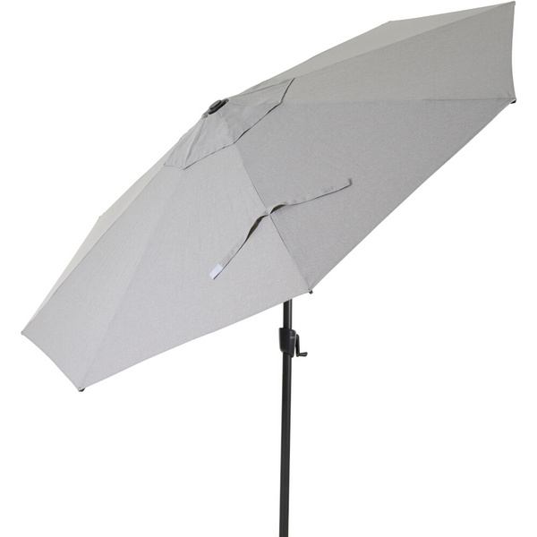 PINO Mittelstockschirm Ø300cm grau-mel. AluGest., Tischpl. aus gesinterter Stein in beige