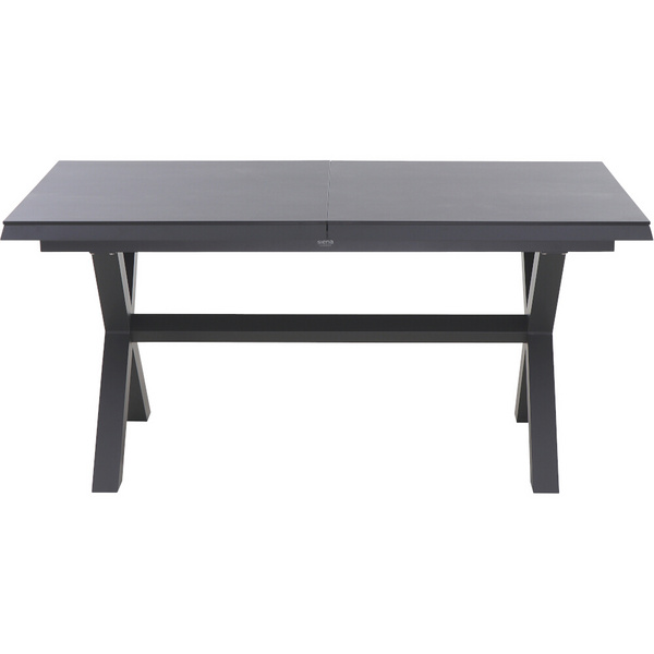 SINCRO Ausziehtisch 200/260x100cm matt anthrazit/ferro Gest. Stahl, Bez. 100% Polyester blau