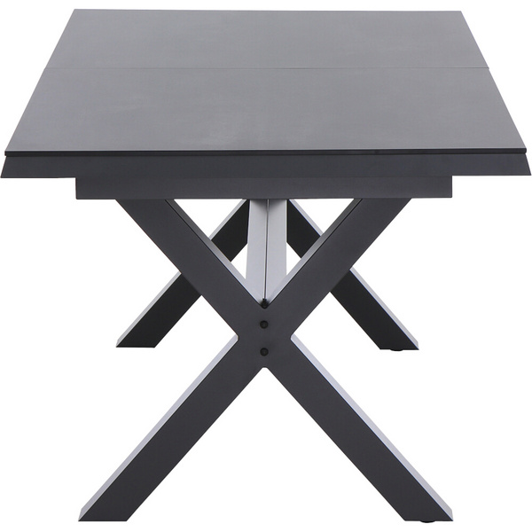 SINCRO Ausziehtisch 200/260x100cm matt anthrazit/ferro Gest. Stahl, Bez. 100% Polyester blau