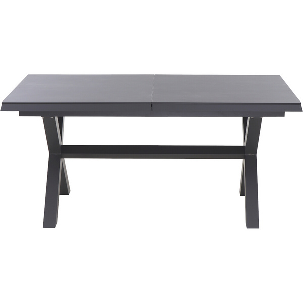 SINCRO Ausziehtisch 200/260x100cm matt anthrazit/ferro Gest. Stahl, Bez. 100% Polyester blau