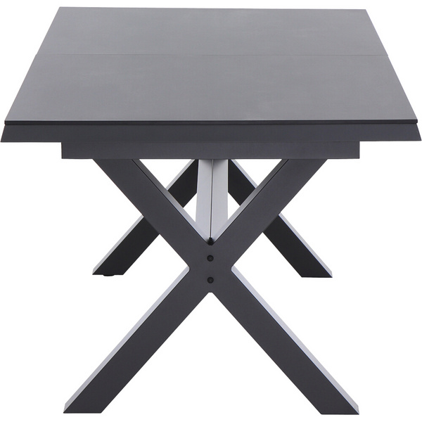 SINCRO Ausziehtisch 200/260x100cm matt anthrazit/ferro Gest. Stahl, Bez. 100% Polyester blau