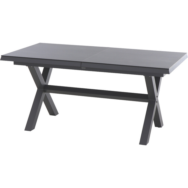 SINCRO Ausziehtisch 200/260x100cm matt anthrazit/ferro Gest. Stahl, Bez. 100% Polyester blau