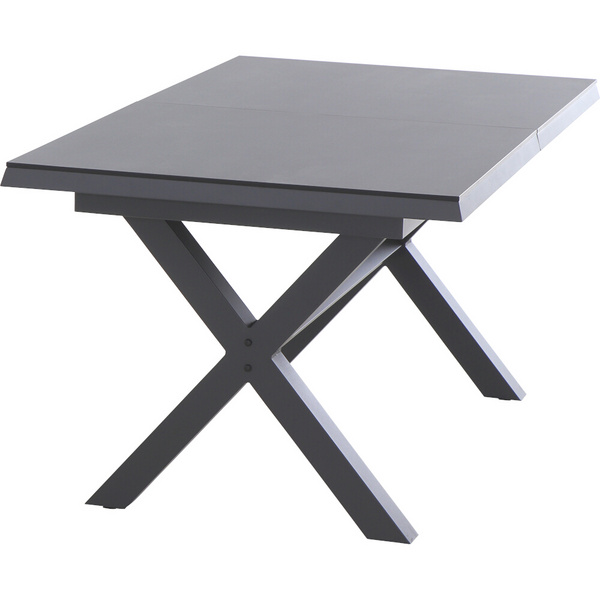SINCRO Ausziehtisch 200/260x100cm matt anthrazit/ferro Gest. Stahl, Bez. 100% Polyester blau