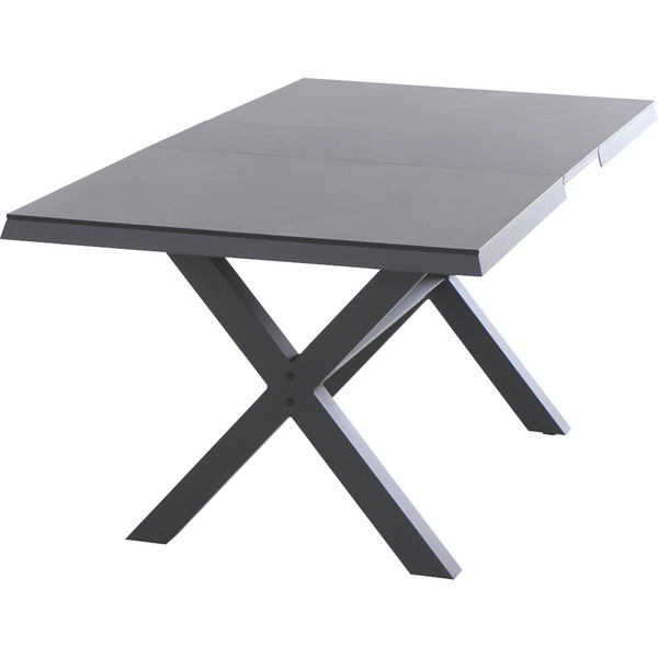 SINCRO Ausziehtisch 200/260x100cm matt anthrazit/ferro Gest. Stahl, Bez. 100% Polyester blau
