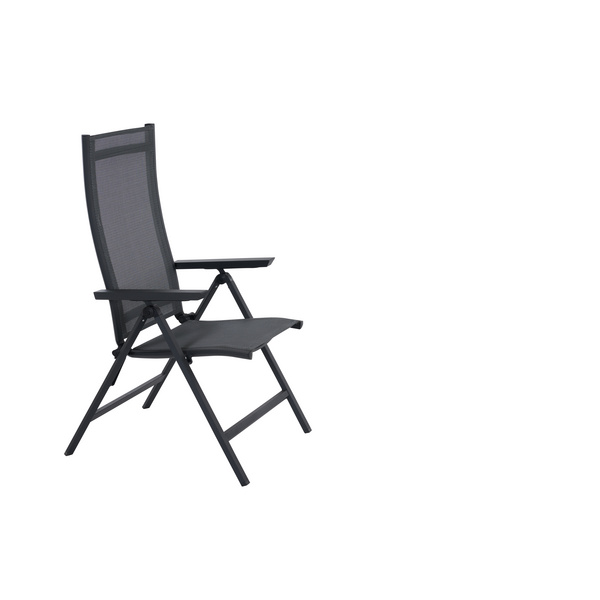 Tauro Klapp-Sessel, matt anthrazit Alu, TextilBez. royal-grey