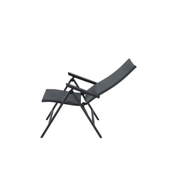 Tauro Klapp-Sessel, matt anthrazit Alu, TextilBez. royal-grey