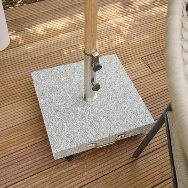 ENNIO Granit Schirmständer 28kg, eckig Bedruckt, Bez. 70% Baumw. und 30% Polyester