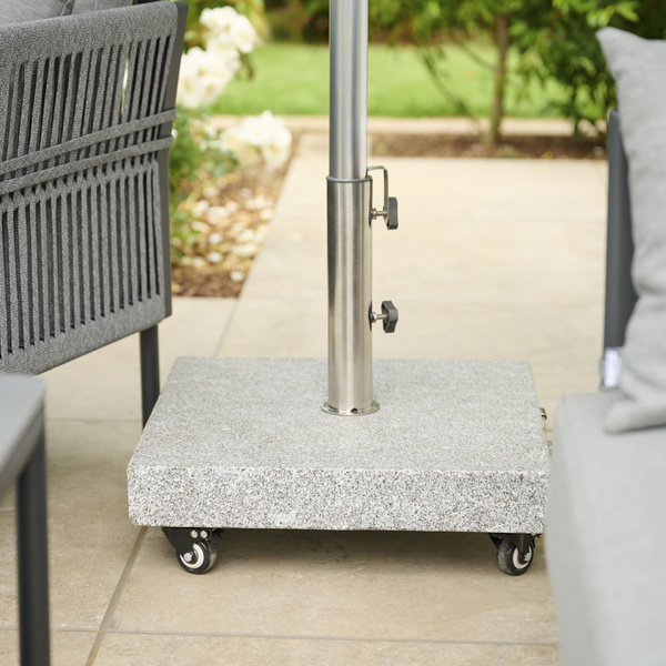 ENNIO Granit Schirmständer 28kg, eckig Bedruckt, Bez. 70% Baumw. und 30% Polyester