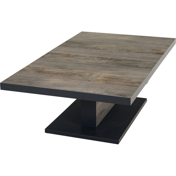 TALINA Lifttisch 160x90cm anthrazit/washed grey Bedruckt, Bez. 70% Baumw. und 30% Polyester