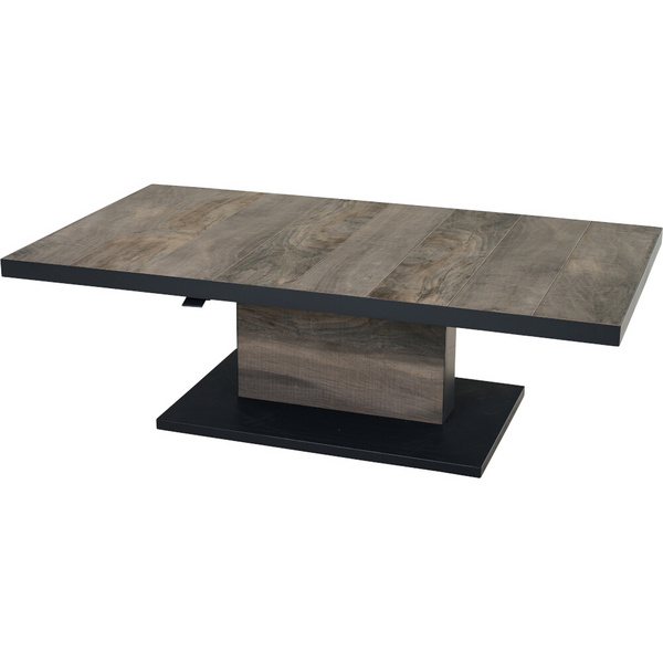 TALINA Lifttisch 160x90cm anthrazit/washed grey Bedruckt, Bez. 70% Baumw. und 30% Polyester