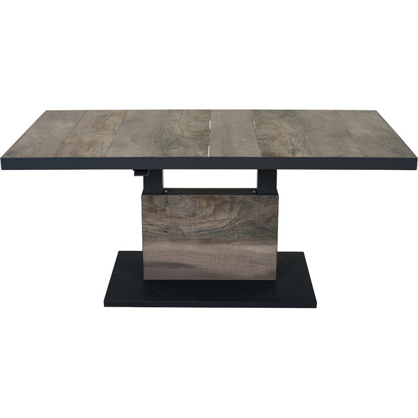 TALINA Lifttisch 160x90cm anthrazit/washed grey Bedruckt, Bez. 70% Baumw. und 30% Polyester