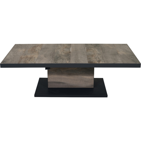 TALINA Lifttisch 160x90cm anthrazit/washed grey Bedruckt, Bez. 70% Baumw. und 30% Polyester