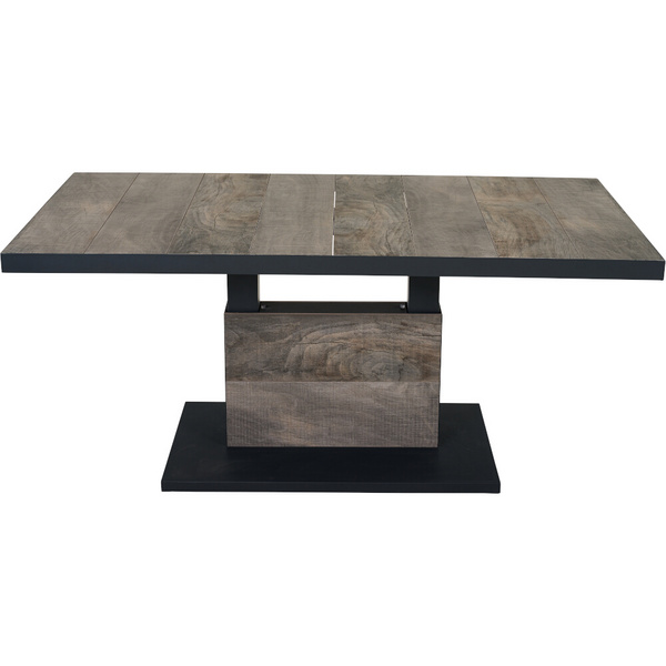 TALINA Lifttisch 160x90cm anthrazit/washed grey Bedruckt, Bez. 70% Baumw. und 30% Polyester