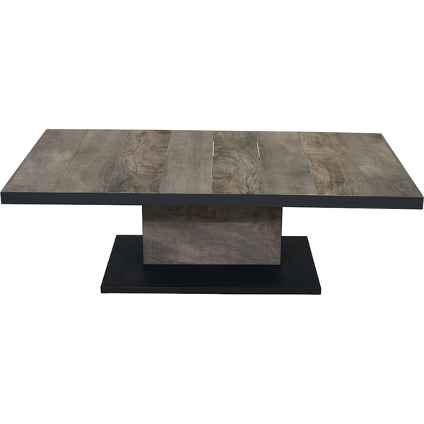 TALINA Lifttisch 160x90cm anthrazit/washed grey Bedruckt, Bez. 70% Baumw. und 30% Polyester