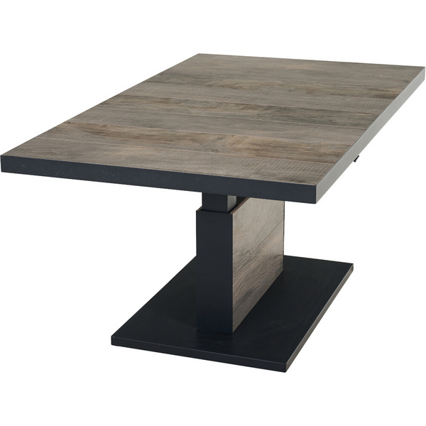 TALINA Lifttisch 160x90cm anthrazit/washed grey Bedruckt, Bez. 70% Baumw. und 30% Polyester