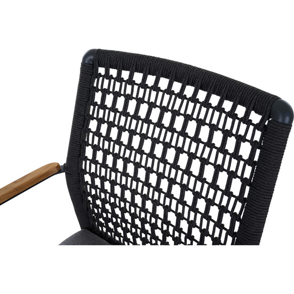 CORTINA Stapelsessel matt anthrazit/grau Bedruckt, Bez. 70% Baumw. und 30% Polyester