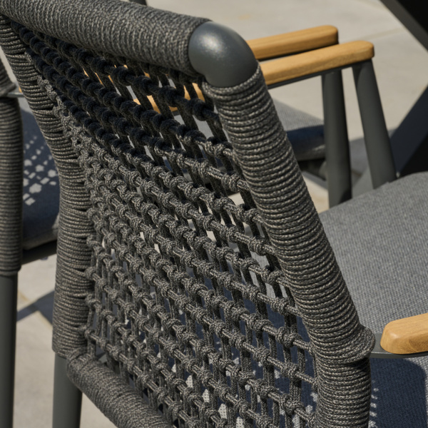 CORTINA Stapelsessel matt anthrazit/grau Bedruckt, Bez. 70% Baumw. und 30% Polyester