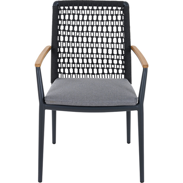 CORTINA Stapelsessel matt anthrazit/grau Bedruckt, Bez. 70% Baumw. und 30% Polyester