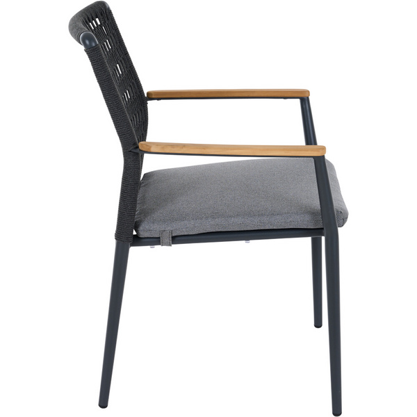 CORTINA Stapelsessel matt anthrazit/grau Bedruckt, Bez. 70% Baumw. und 30% Polyester