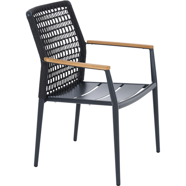 CORTINA Stapelsessel matt anthrazit/grau Bedruckt, Bez. 70% Baumw. und 30% Polyester