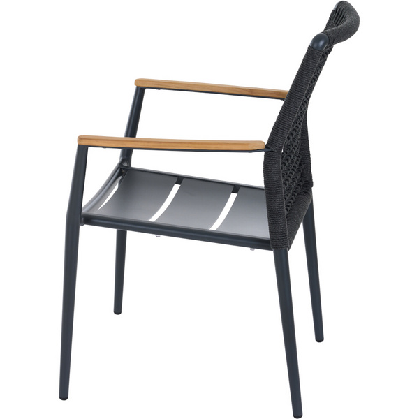 CORTINA Stapelsessel matt anthrazit/grau Bedruckt, Bez. 70% Baumw. und 30% Polyester