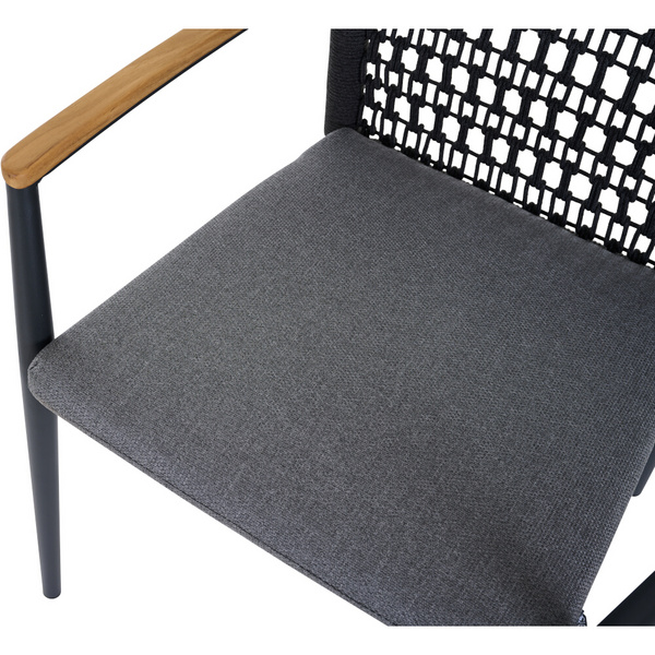 CORTINA Stapelsessel matt anthrazit/grau Bedruckt, Bez. 70% Baumw. und 30% Polyester